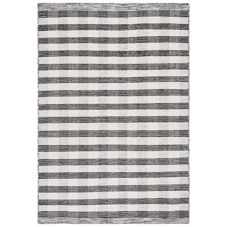 Safavieh 4 x 6 ft. Striped Kilim Flat Weave Rectangle Area Rug Black & Ivory STK807Z-4